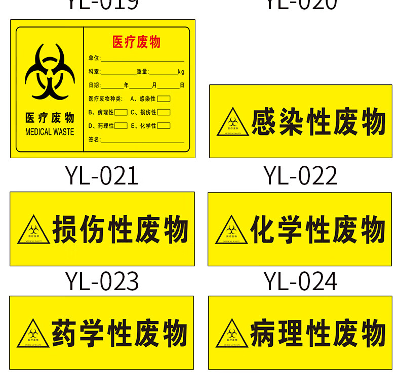 牌指示牌标示牌标志贴安全垃圾标识医疗废物流程图pvc塑料板30x40cm