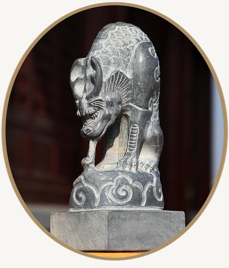 石雕吸水兽石墩蚣蝮门口避水兽风水摆件青石精雕刻滴水兽店铺家用门墩