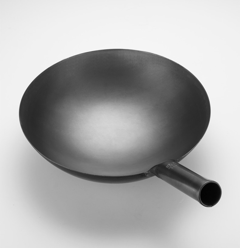 饭店厨师用铁锅老式锅圆底不粘锅轻薄小铁锅煤气灶hbj 厨师木柄炒锅32