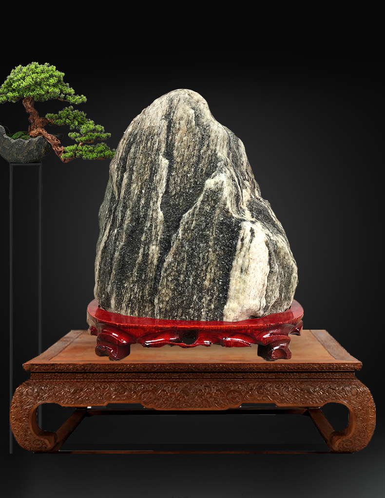 泰山石敢当天然原石补角办公室靠山石景观石奇石家居风水摆件石头白色