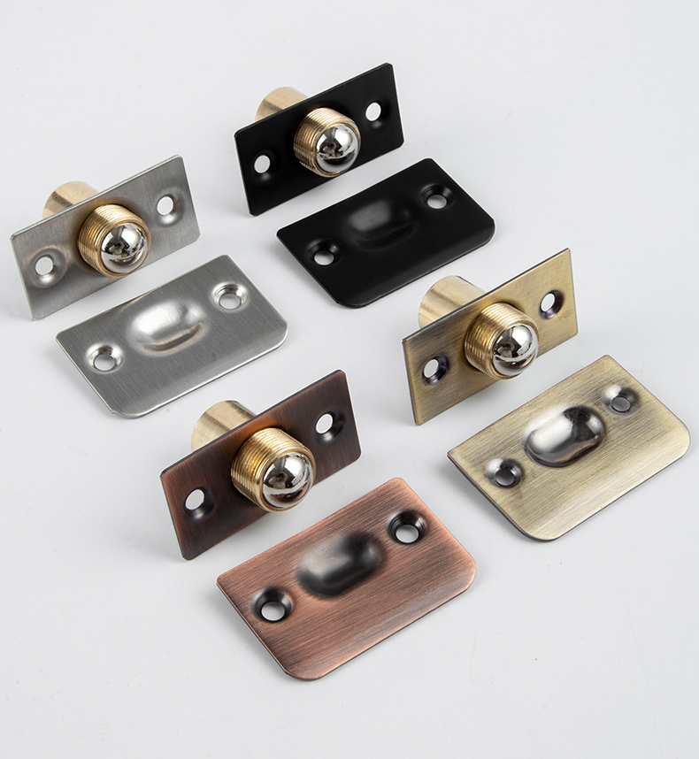 纯铜门碰珠卡扣式宾馆kvt专用顶珠弹簧不锈钢暗木门隐形门碰珠锁捷角