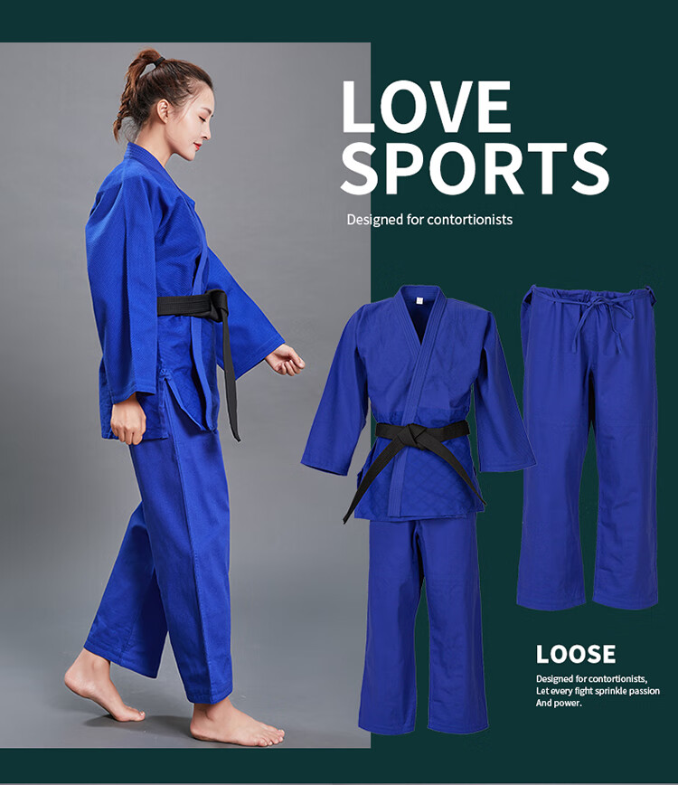 柔道服柔道服促销儿童成人男女标准加厚比赛服训练服柔道道服定制白色