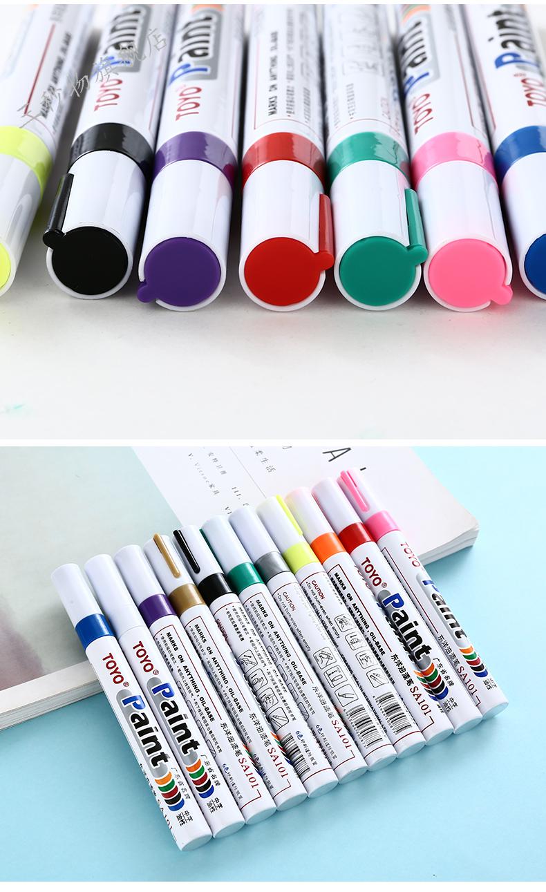东洋油漆笔toyo东洋油漆笔马克笔白色记号笔sa101漆笔轮胎笔diy防水不