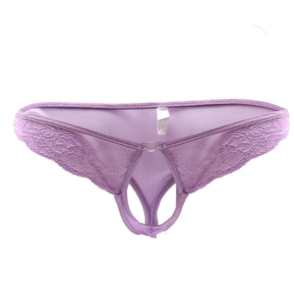 姬欲 男士成人内裤带洞三角裤低腰性感蕾丝大码免脱丁字裤欧美情趣