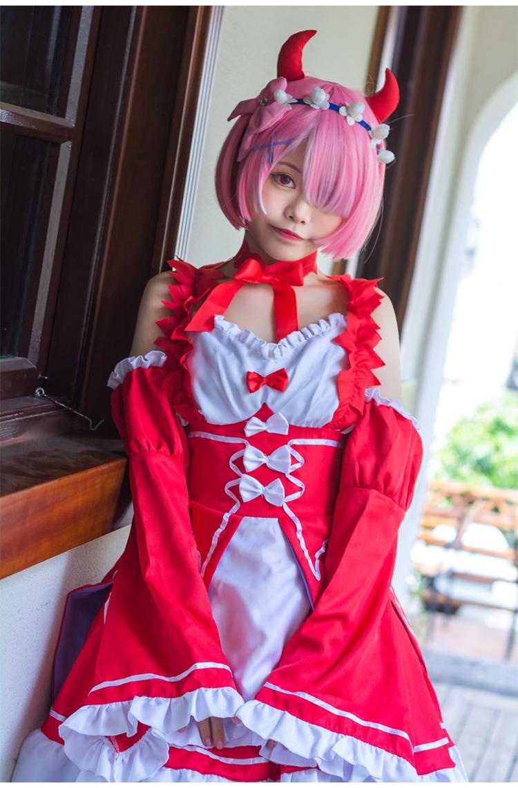 动漫女仆装从零开始的异世界蕾姆cos恶魔雷姆拉姆万圣节cosplay服万圣