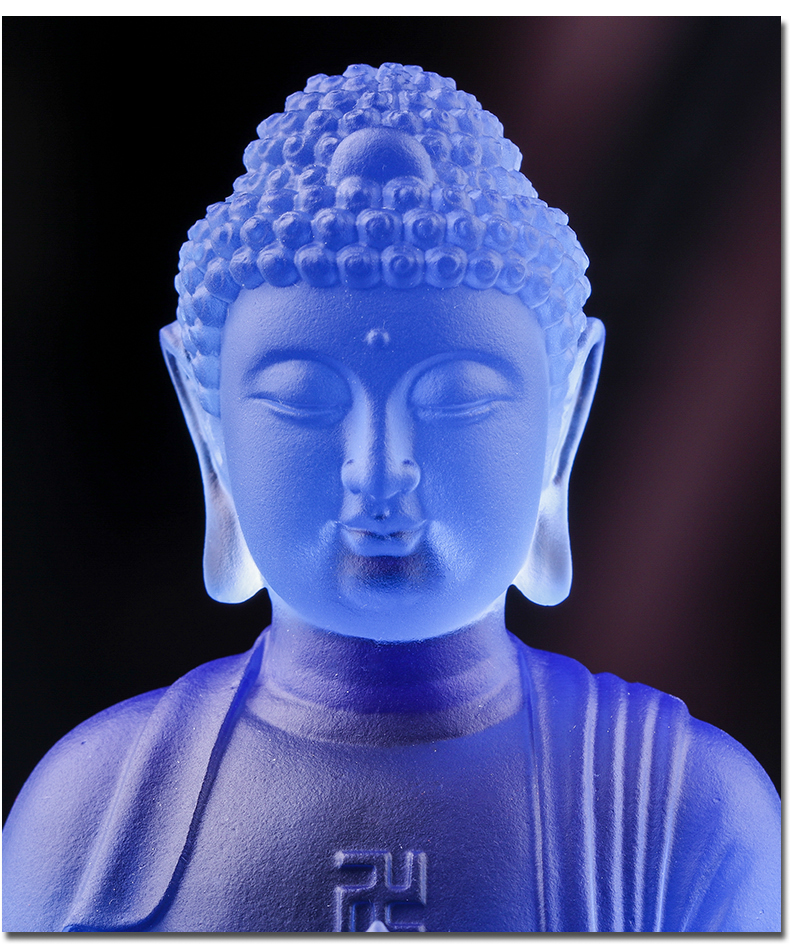 琉璃托塔药师佛显宗药师七佛摆件家居佛堂寺院供奉光王如来工艺品黄色