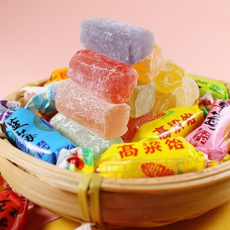 现货阿伟高粱饴 候美丽美丽家圣福记软糖山东老式拉丝水果味高梁怡糖