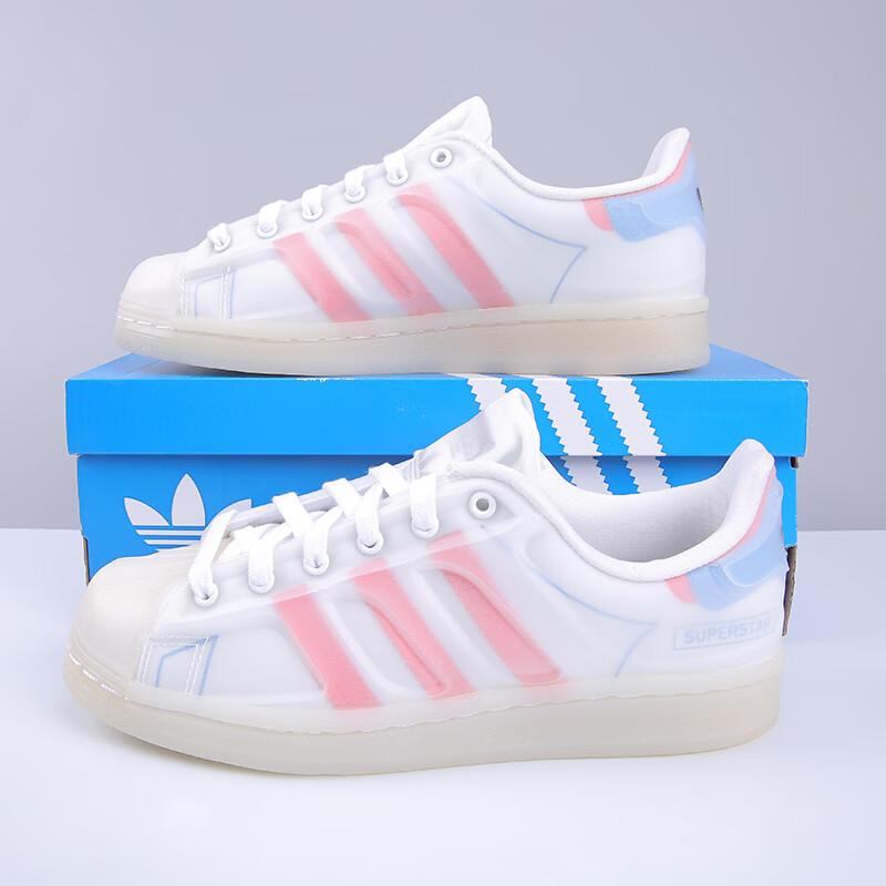 adidas阿迪达斯三叶草新款男女情侣款果冻透明贝壳头运动休闲鞋板鞋fx