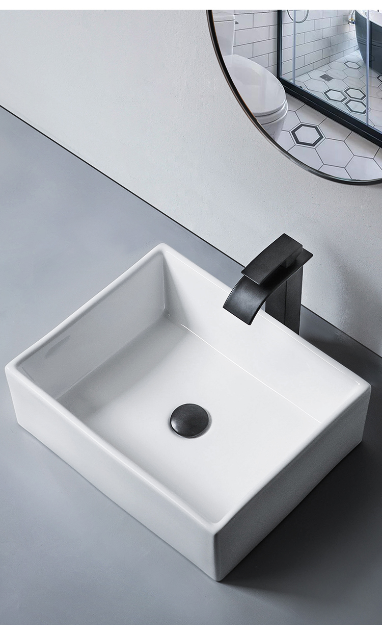 槽深18cm深台上盆 加深陶瓷洗手盆防溅水家用卫生间方形深水槽 610x41