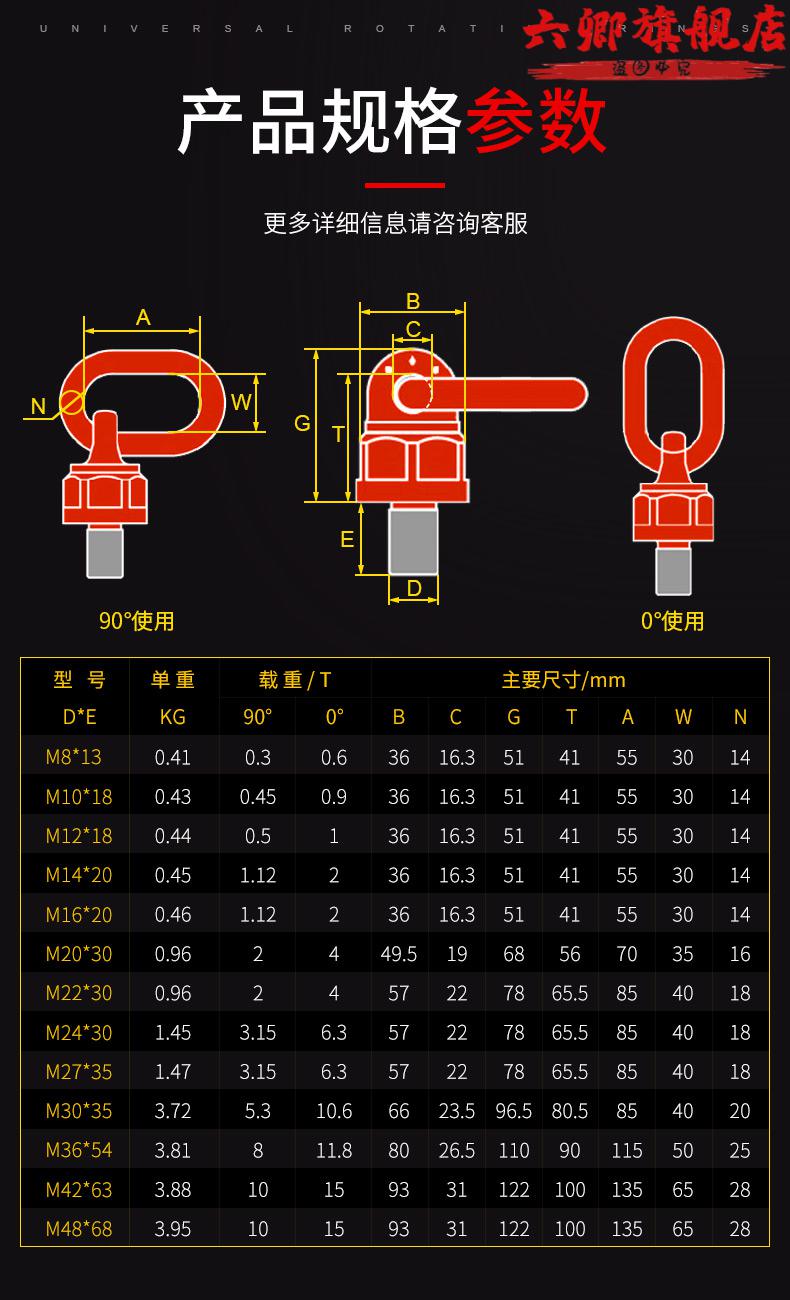 万向吊环360度旋转吊环螺丝高强度模具连接螺栓螺钉m8101216m813