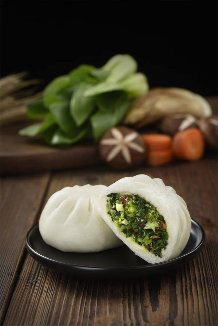 品维扬素包子荠菜包素植物油冷冻早餐包子速冻香菇青菜包子速食荠菜包