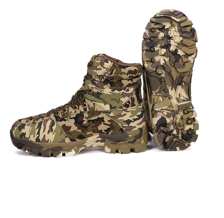 fgacct冬季迷彩军棉鞋男士加绒保暖劳保羊毛靴子高帮防寒皮毛一体雪地
