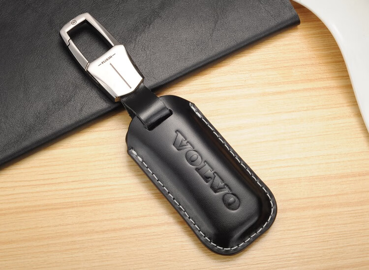 适用于沃尔沃2022款s90小钥匙包xc90xc60xc40防水钥匙保护套真皮黑色
