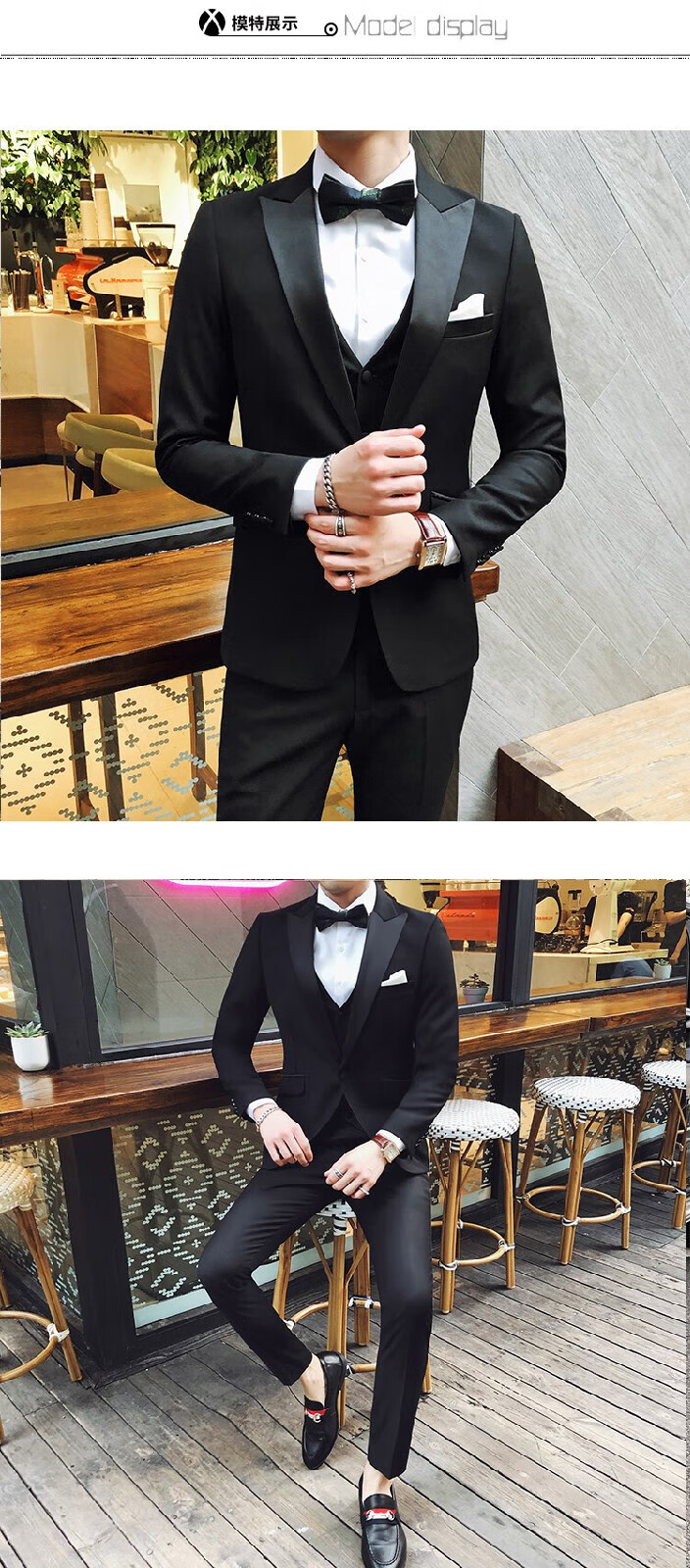 霖速燕尾服西服套装男士新郎结婚礼服塔士多燕尾正装演出宴会主持人