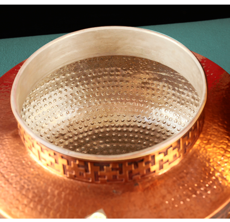 欧映藏式民族风八吉祥糌粑盒新款雕刻古铜色收纳罐佛教家用摆件格桑花