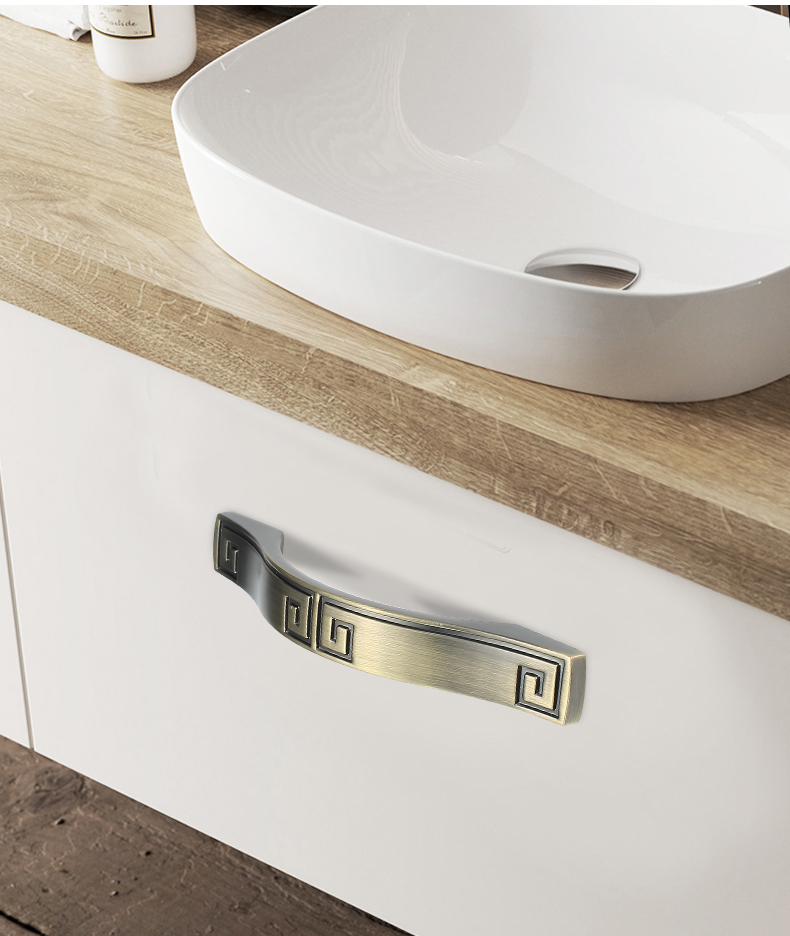 实木柜门拉手中式衣柜门把手抽屉鞋柜拉手新中式家具五金8013单孔青