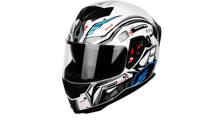 捷凯头盔全男女全盔全覆式个性炫酷四季赛车帽尾翼全盔 高达(白)透明