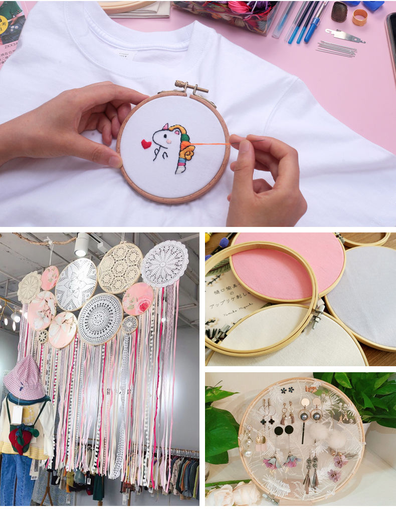 实木绣绷圈手工diy刺绣工具绣崩撑子小绣棚框架圆形绣花绷子歆沐泽绣