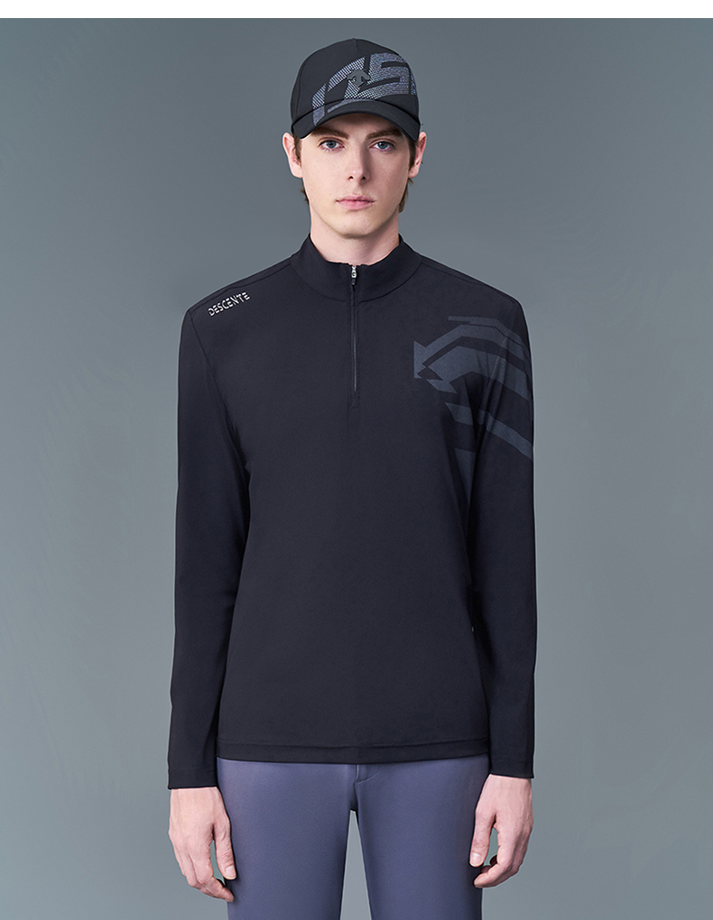 descentegolf迪桑特高尔夫男子长袖polo衫g132mftl82灰色gyxl180100a