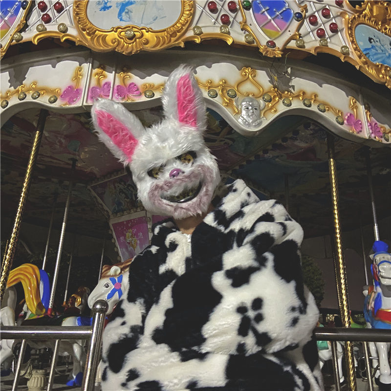 现货直发音网红血腥兔子小丑面具男女恐怖熊面具动物化妆舞会派对万圣