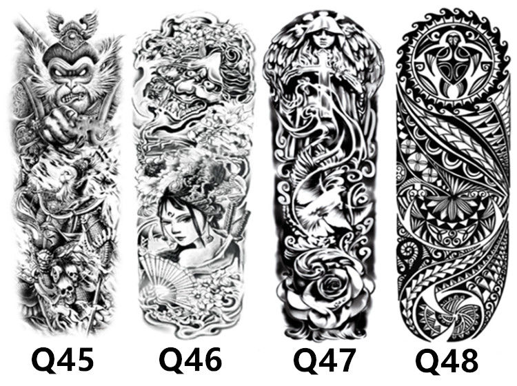 lism京选优品大花臂全臂纹身贴防水男女持久手臂腿部艺伎鲤鱼班诺仿真