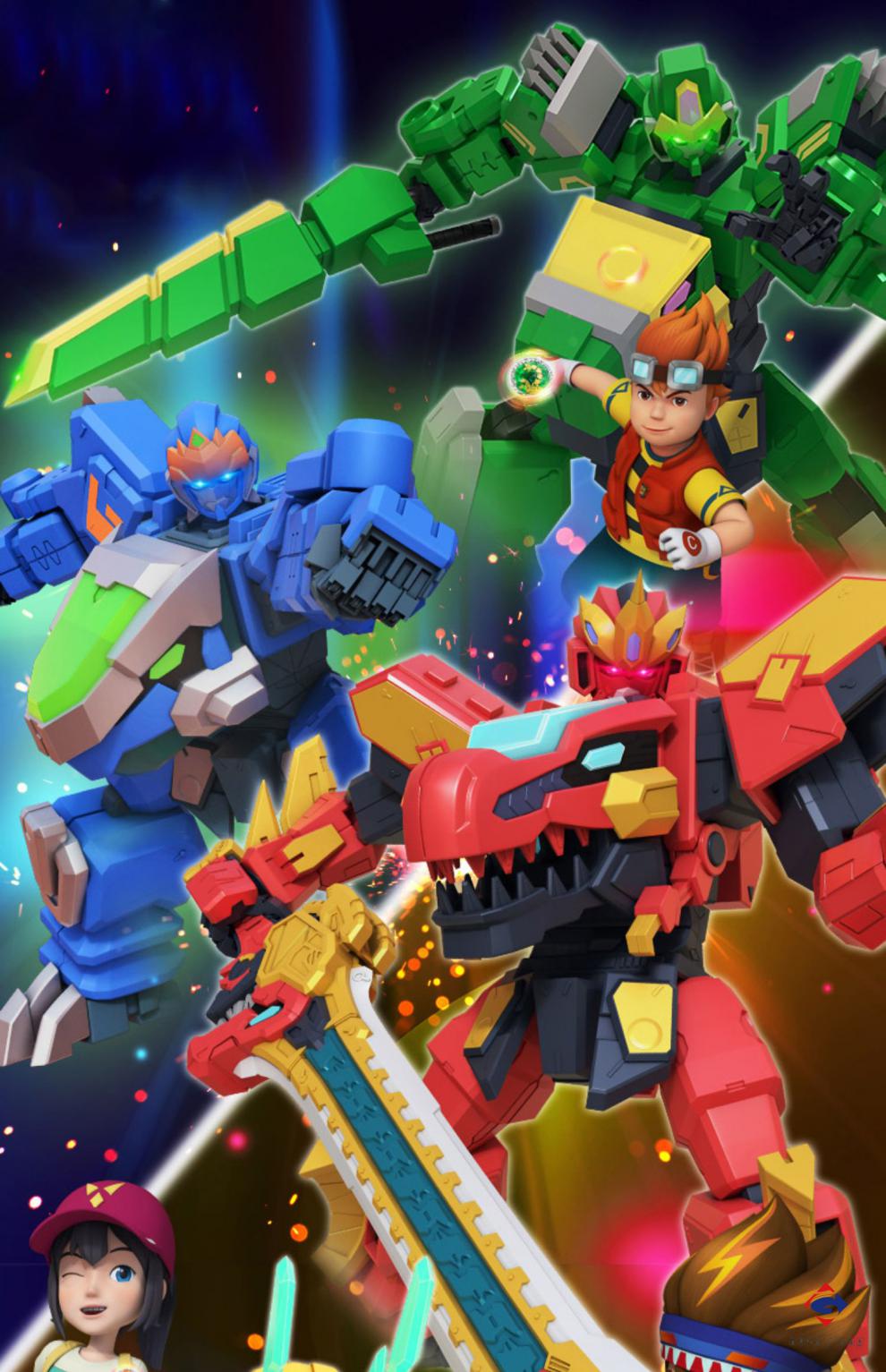 新年礼物机甲战陀陀螺玩具儿童新奇恐龙暴龙变形机器人男孩tx三角龙