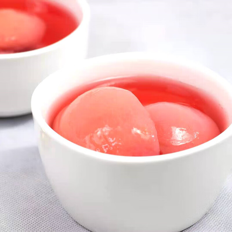 丹东黑沟大毛桃罐头红心毛桃罐头冰糖水果罐头烘培蛋糕装饰2瓶720g720