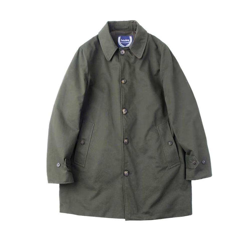 【京选品质】巴尔玛肯风衣款复古纯棉宽松巴尔玛肯灯芯绒领单排扣中款