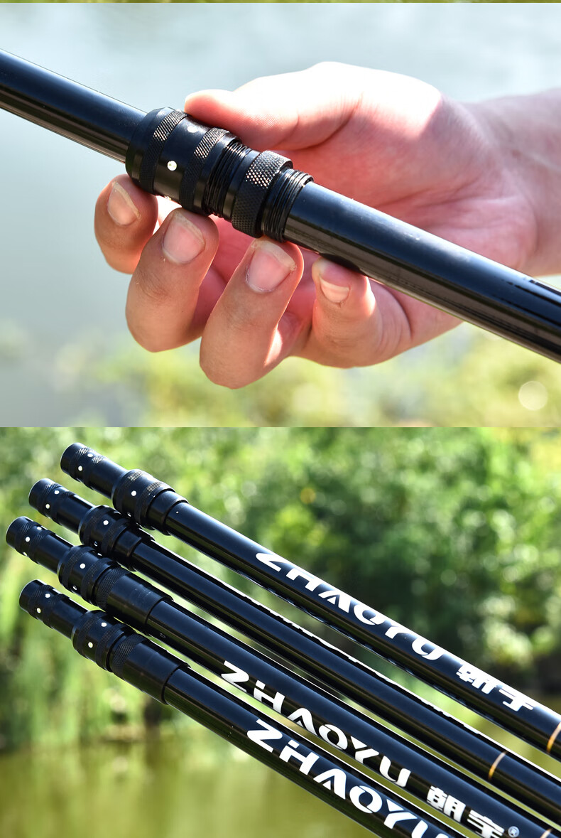 汉鼎抄网折叠伸缩汉鼎碳素抄网竿大物抄网杆超轻超硬黑坑钓鱼伸缩折叠