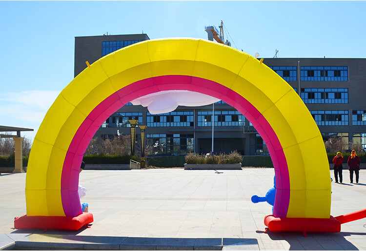 卡通充气拱门六一儿童幼儿园航天气模学校庆典商场开业活动彩虹门 可