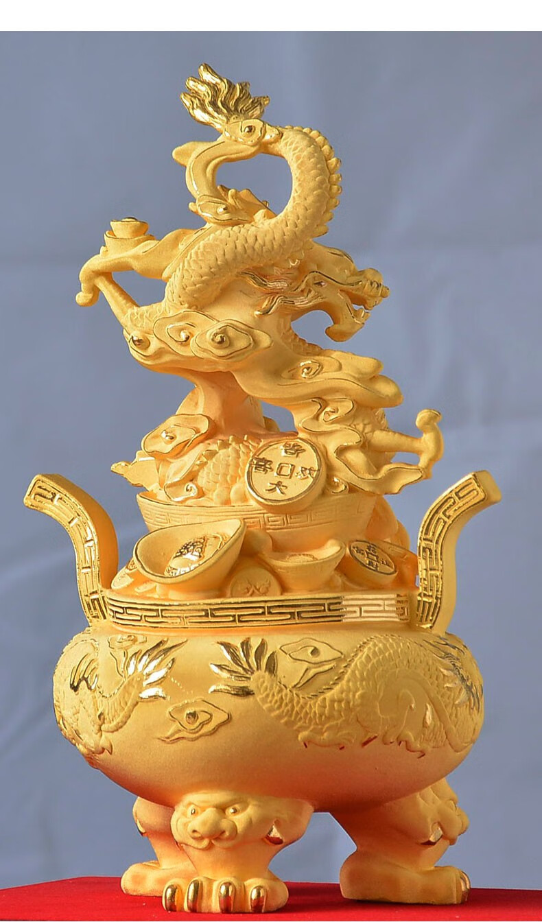 送客户领导升迁开业礼品客厅玄关装饰办公室桌面摆设黄金摆件工艺品