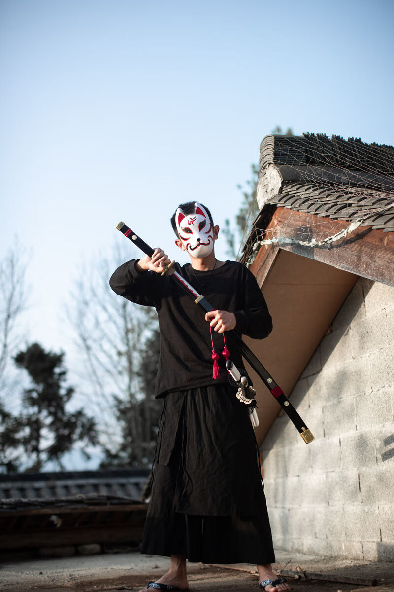 竹木刀剑道实木质刀武术训练习居合道日本武士刃cos动漫竹制 恶鬼