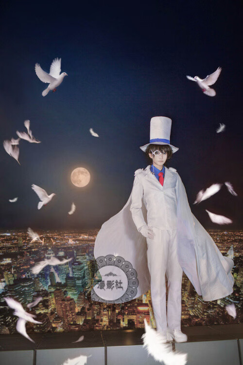怪盗基德cos服男名侦探柯南 成人儿童怪盗基德衣服cosplay 服装 衣服
