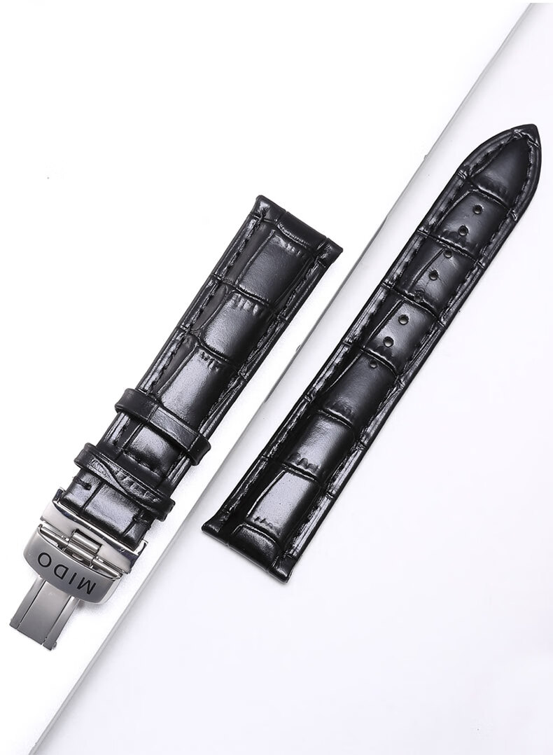 专柜原装美度表带真皮贝伦赛丽mido指挥官舵手男女手表带40周年棕色无