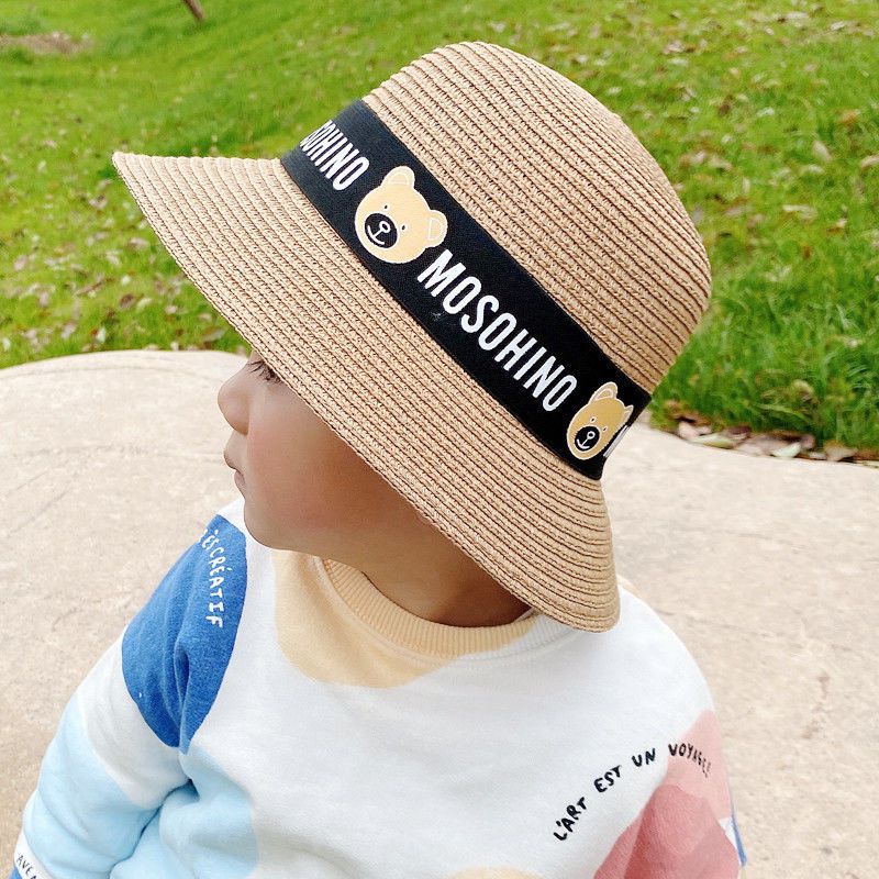 防晒帽儿童帽子男孩帅气夏薄款防晒遮阳男童帽子春秋新款渔夫帽草帽黑