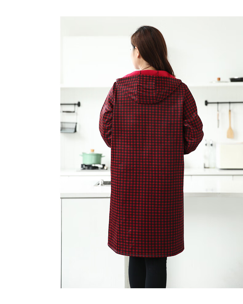 北方虎罩衣成人加绒加绒加厚罩衣女士家用厨房防水工作服时尚外套冬季