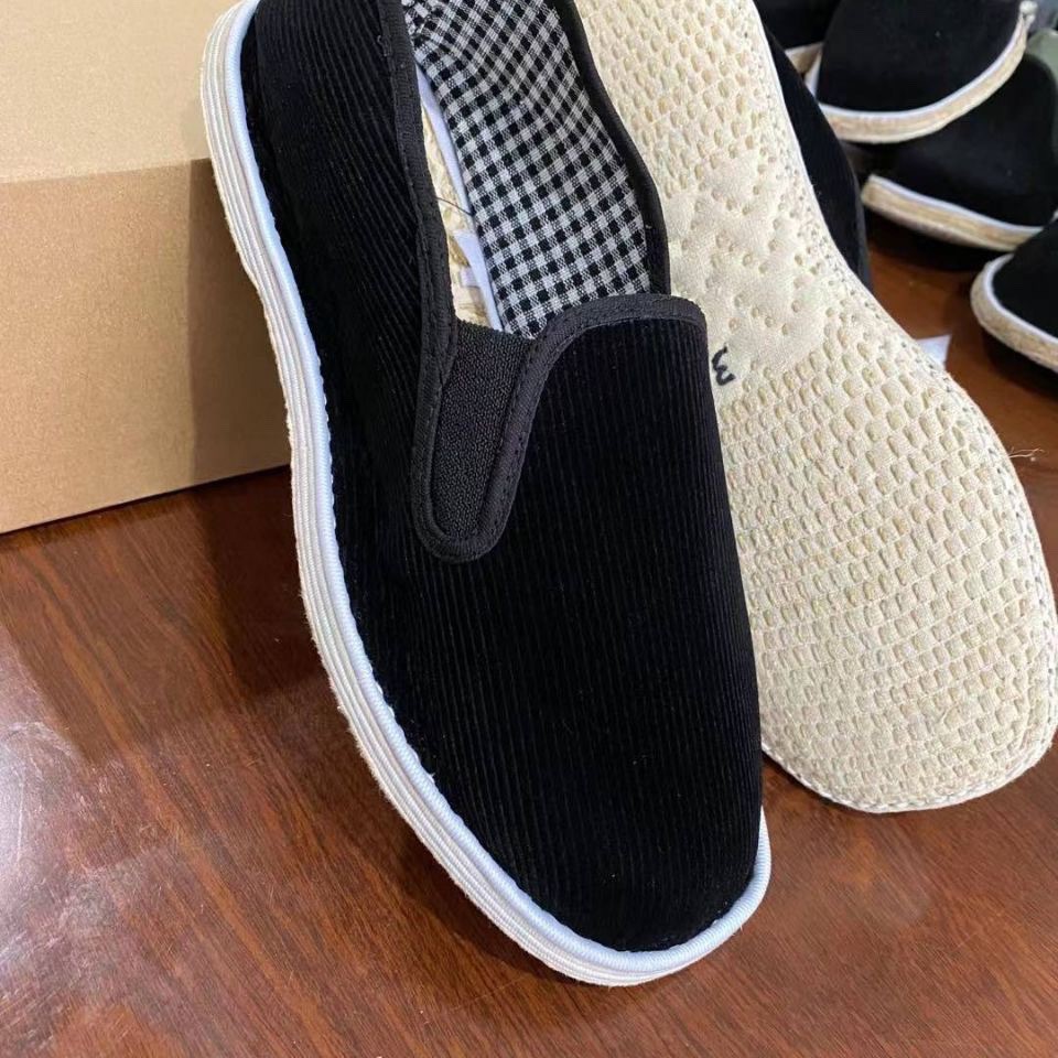 纯手工老北京手纳麻绳千层底春夏季男女士传统透气农村布鞋灯芯绒品质