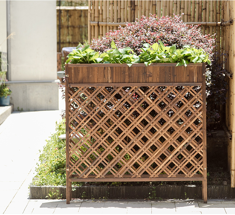 防腐木花箱种植箱 户外花槽围栏庭院花槽木质栅栏木花箱定制种树花箱