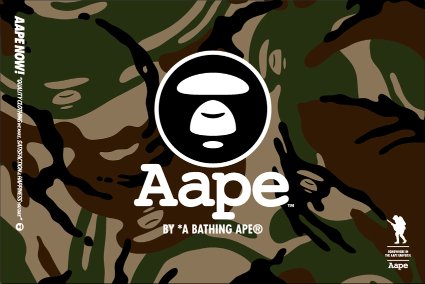 aape夏季猿人头短裤印花宽松迷彩男女休闲裤纯棉情侣运动五分裤潮