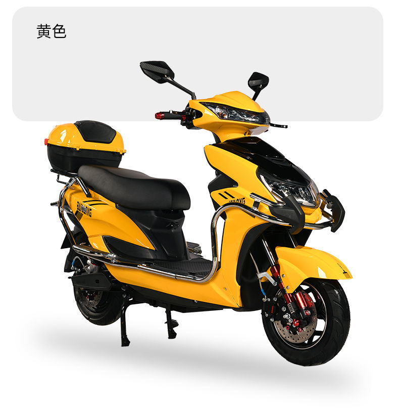 大黄蜂电动车72v锂电池电瓶车外卖大功率电动摩托车踏板助力车 亮黑