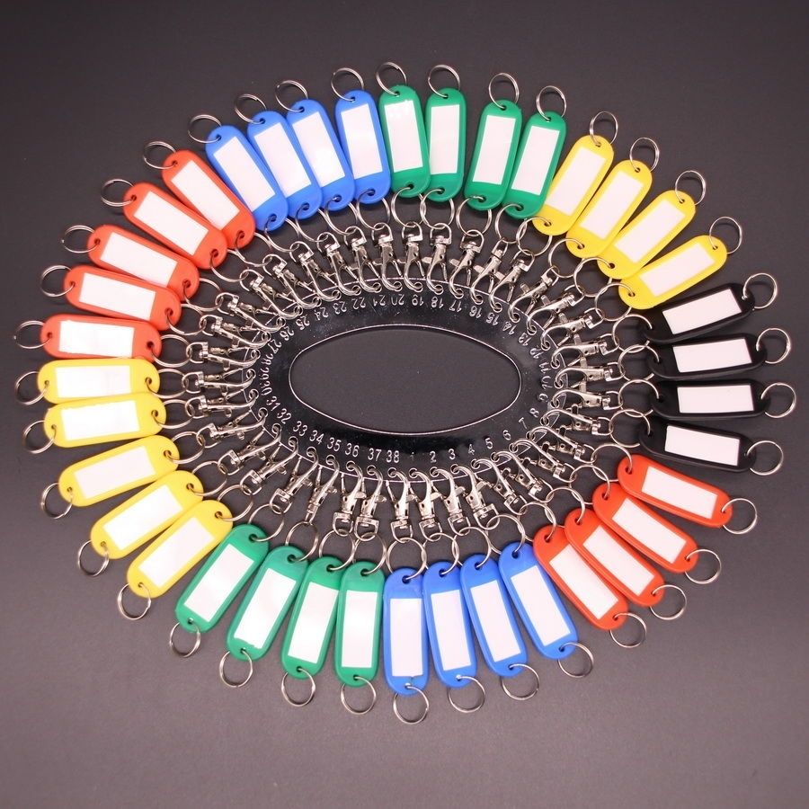 fgacct 加厚纯不锈钢钥匙盘鱼嘴扣龙虾扣易摘取钥匙盘可标记钥匙板