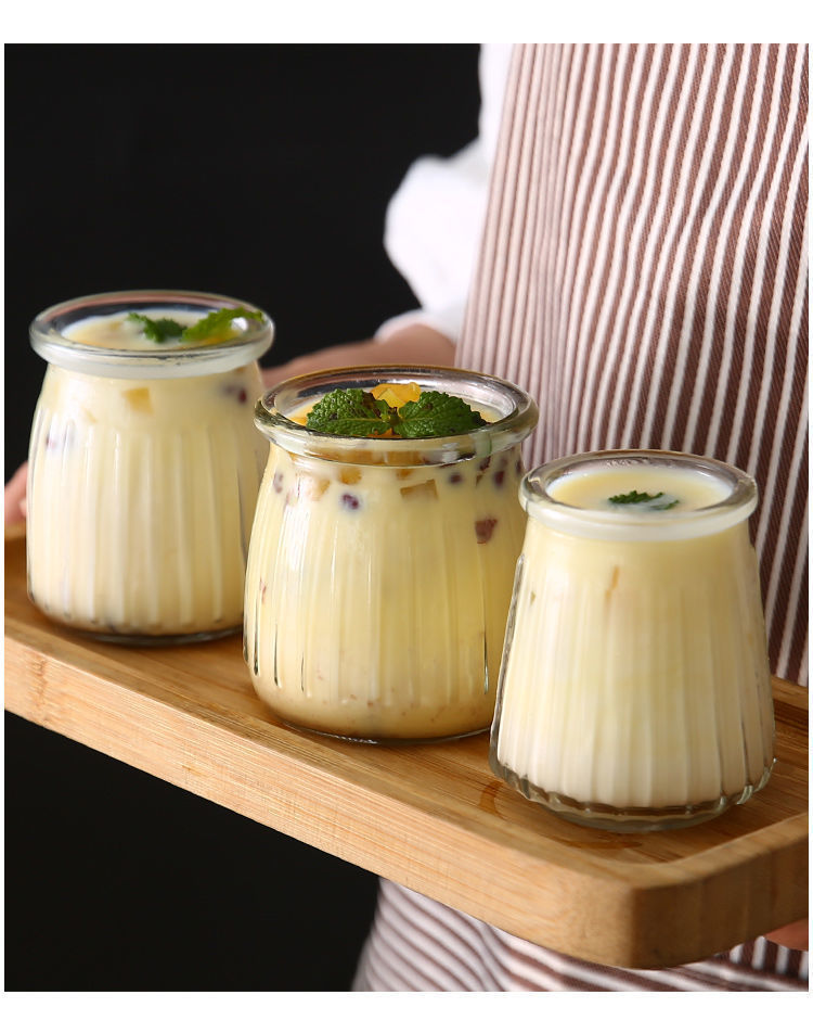 布丁瓶玻璃杯酸奶瓶慕斯杯布丁杯烤箱用烘培模具带盖酸奶杯耐高温100