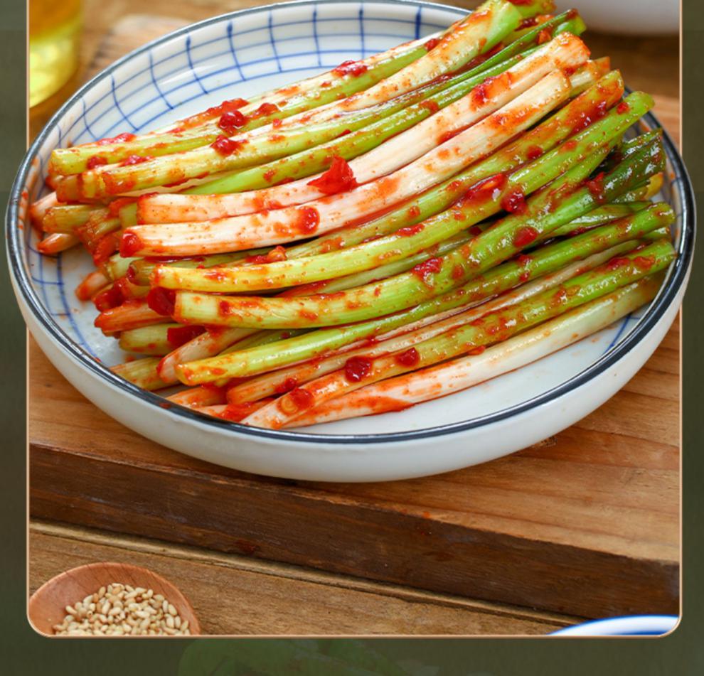 韩式小葱泡菜风味腌制香葱韩国泡菜辣白菜腌葱酱菜350g小葱350g
