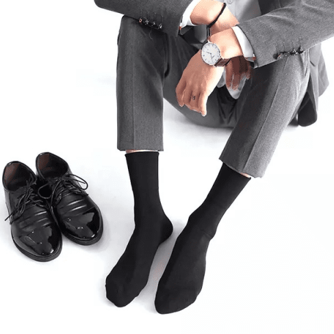 60西装袜子男士商务棉袜高筒夏季正装袜子男长筒袜春秋男袜司机高筒