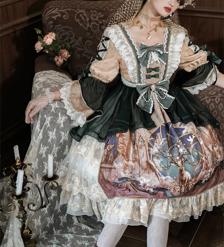 clarekalen原创正版lolita裙华丽花嫁夏cla系优雅茶会款法式op英伦风