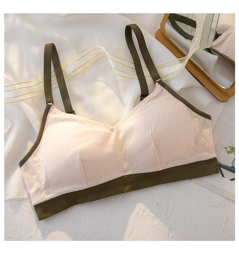 内衣女学生大学薄款显胸小棉质无钢圈抹胸式调整型少女高中欲文胸罩
