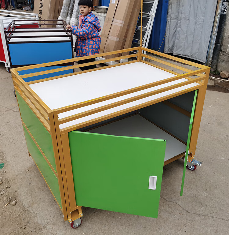 地摊货架折叠多功能售货车促销台超市货架折叠推车流动地摊小吃移动