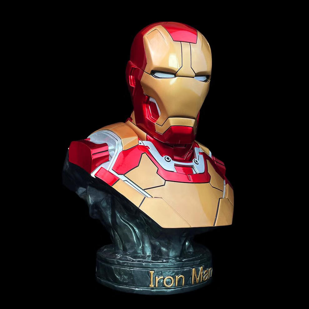 漫威钢铁侠手办摆件玩具合金人偶模型限量版mk50周边反浩克胸像生日