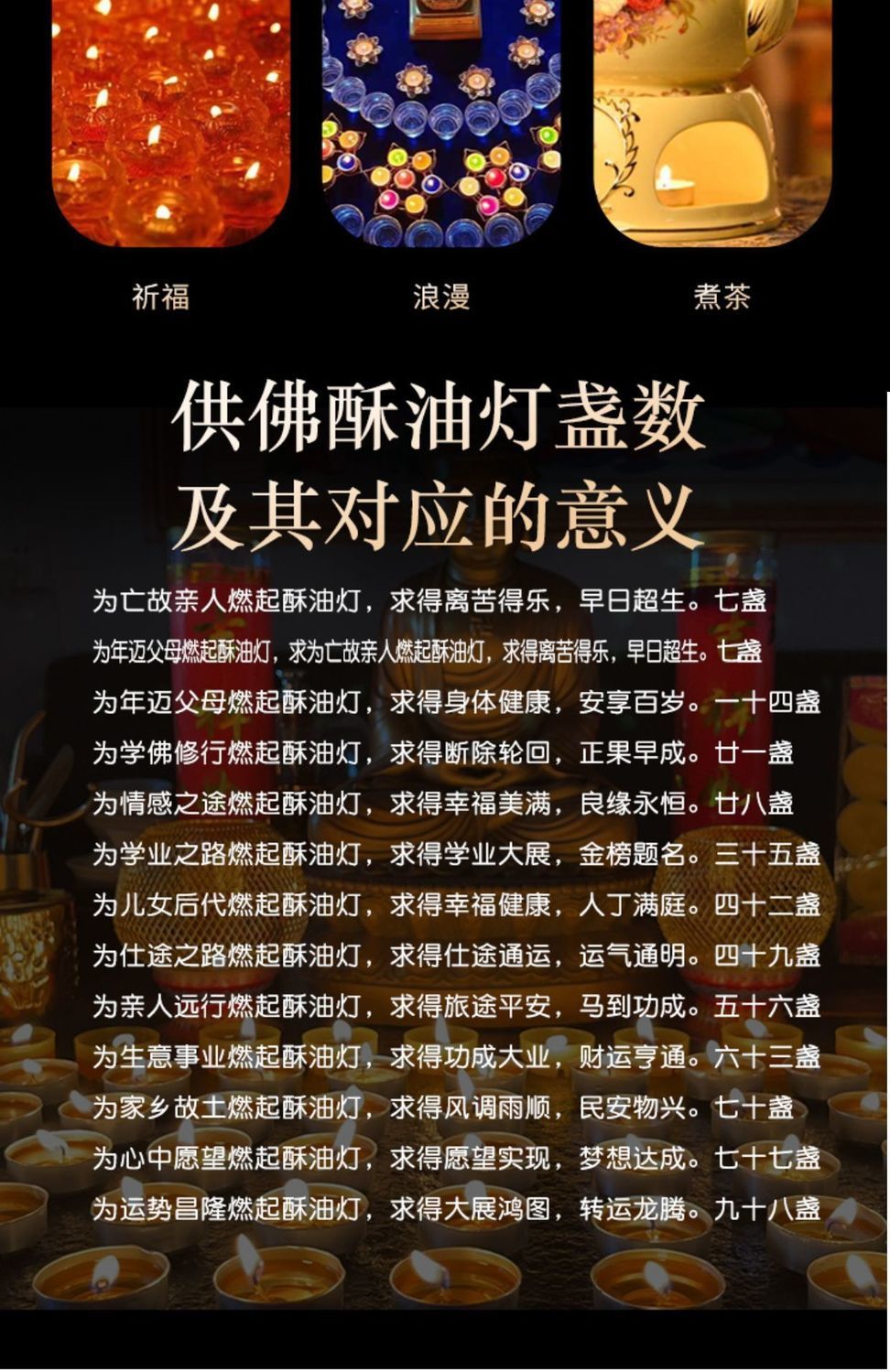 酥油灯4小时100粒长明灯家用佛供灯8小时50粒无烟蜡烛12小时3小时100