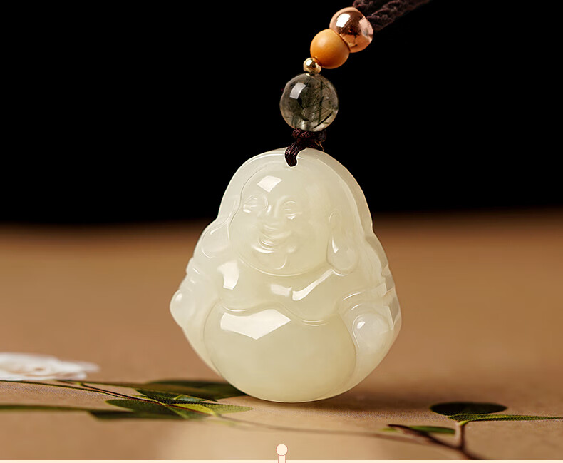 6965京品优选捡漏和田玉佛吊坠女玉石小弥勒佛像佛公佛头项链观音